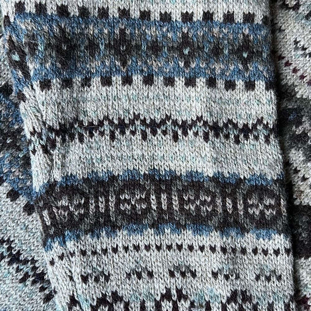 Eddie Bauer Vintage Wool Pullover Crewneck Fair Isle Sweater Medium Rolled Colla - Picture 4 of 8